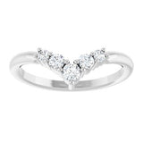 Sterling Silver 1/4 CTW Natural Diamond Graduated V Ring
