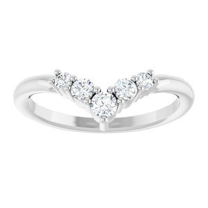 Sterling Silver 1/4 CTW Natural Diamond Graduated V Ring