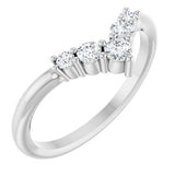 Platinum 1/4 CTW Natural Diamond Graduated V Ring