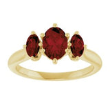 14K Yellow 7x5 mm Oval Natural Mozambique Garnet Ring