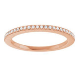 14K Rose 1/8 CTW Natural Diamond French-Set Anniversary Band