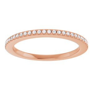 14K Rose 1/8 CTW Natural Diamond French-Set Anniversary Band