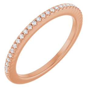 14K Rose 1/8 CTW Natural Diamond French-Set Anniversary Band