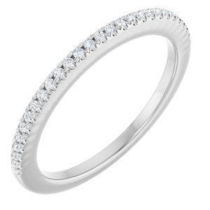 14K White 1/8 CTW Natural Diamond French-Set Anniversary Band