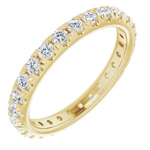 14K Yellow 3/4 CTW French Set Natural Diamond Eternity Band Size 4.5