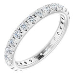 Platinum 3/4 CTW French Set Natural Diamond Eternity Band Size 4