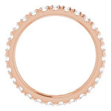 14K Rose 3/4 CTW French Set Natural Diamond Eternity Band Size 4