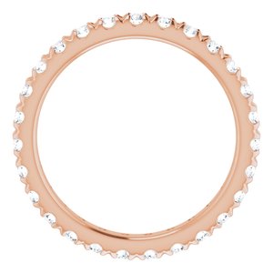 14K Rose 3/4 CTW French Set Natural Diamond Eternity Band Size 4