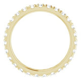 14K Yellow 3/4 CTW French Set Natural Diamond Eternity Band Size 4.5