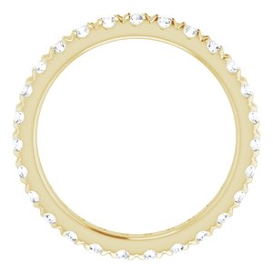 14K Yellow 3/4 CTW French Set Natural Diamond Eternity Band Size 4.5