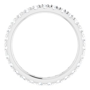 Platinum 3/4 CTW French Set Natural Diamond Eternity Band Size 4