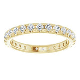 14K Yellow 3/4 CTW French Set Natural Diamond Eternity Band Size 4.5