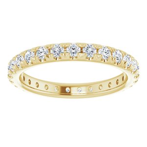 14K Yellow 3/4 CTW French Set Natural Diamond Eternity Band Size 4.5