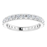 Platinum 3/4 CTW French Set Natural Diamond Eternity Band Size 4