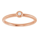 14K Rose .03 CTW Natural Diamond Stackable Ring