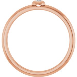 14K Rose .03 CTW Natural Diamond Stackable Ring