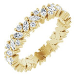 14K Yellow 1 1/10 CTW Natural Diamond Cluster Eternity Band Size 4.5