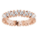 14K Rose 1 1/10 CTW Natural Diamond Cluster Eternity Band Size 4.5