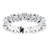 Platinum 1 1/10 CTW Natural Diamond Cluster Eternity Band Size 4