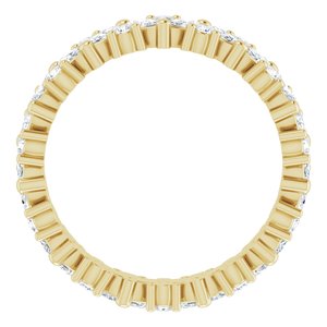 14K Yellow 1 1/10 CTW Natural Diamond Cluster Eternity Band Size 4.5