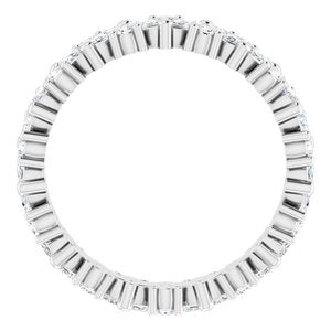 14K White 1 1/10 CTW Natural Diamond Cluster Eternity Band Size 4