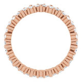 14K Rose 1 1/10 CTW Natural Diamond Cluster Eternity Band Size 4.5