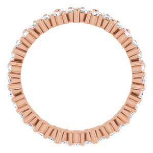 14K Rose 1 1/10 CTW Natural Diamond Cluster Eternity Band Size 4.5