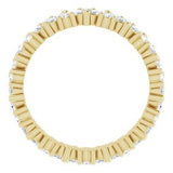 14K Yellow 1 1/10 CTW Natural Diamond Cluster Eternity Band Size 4