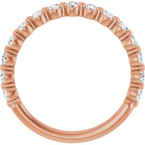 14K Rose 3/8 CTW Natural Diamond Anniversary Band