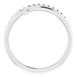 Platinum Negative Space & Beaded Cross Ring