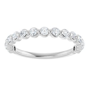 14K White 3/8 CTW Natural Diamond Anniversary Band