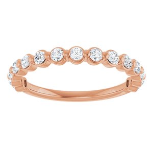 14K Rose 3/8 CTW Natural Diamond Anniversary Band