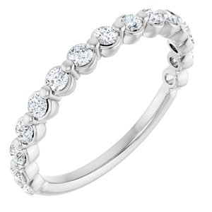 14K White 3/8 CTW Natural Diamond Anniversary Band