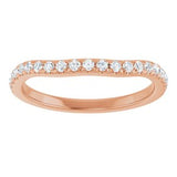 14K Rose 1/4 CTW Natural Diamond Matching Band