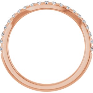 14K Rose 1/4 CTW Natural Diamond Matching Band