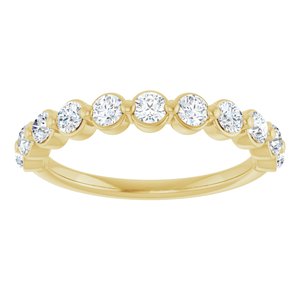14K Yellow 5/8 CTW Natural Diamond Anniversary Band
