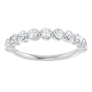 14K White 5/8 CTW Natural Diamond Anniversary Band