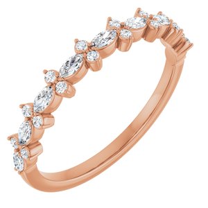 14K Rose 1/3 CTW Natural Diamond Anniversary Band