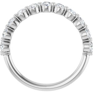 14K White 5/8 CTW Natural Diamond Anniversary Band