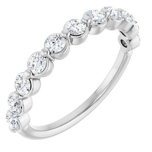 14K White 5/8 CTW Natural Diamond Anniversary Band