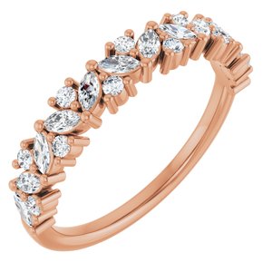14K Rose 3/8 CTW Natural Diamond Anniversary Band