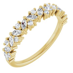 14K Yellow 3/8 CTW Natural Diamond Anniversary Band