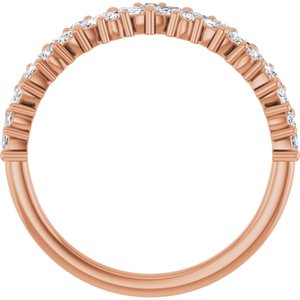 14K Rose 3/8 CTW Natural Diamond Anniversary Band