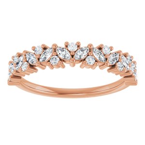 14K Rose 3/8 CTW Natural Diamond Anniversary Band
