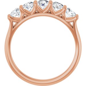 14K Rose 1 CTW Natural Diamond Anniversary Band