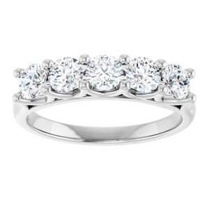 Platinum 1 CTW Natural Diamond Anniversary Band
