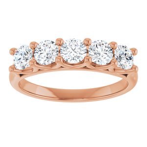 14K Rose 1 CTW Natural Diamond Anniversary Band