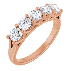 14K Rose 1 CTW Natural Diamond Anniversary Band