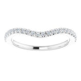 Platinum 1/4 CTW Natural Diamond Band for 6x6 mm Cushion Ring