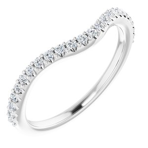 Platinum 1/4 CTW Natural Diamond Band for 6x6 mm Cushion Ring